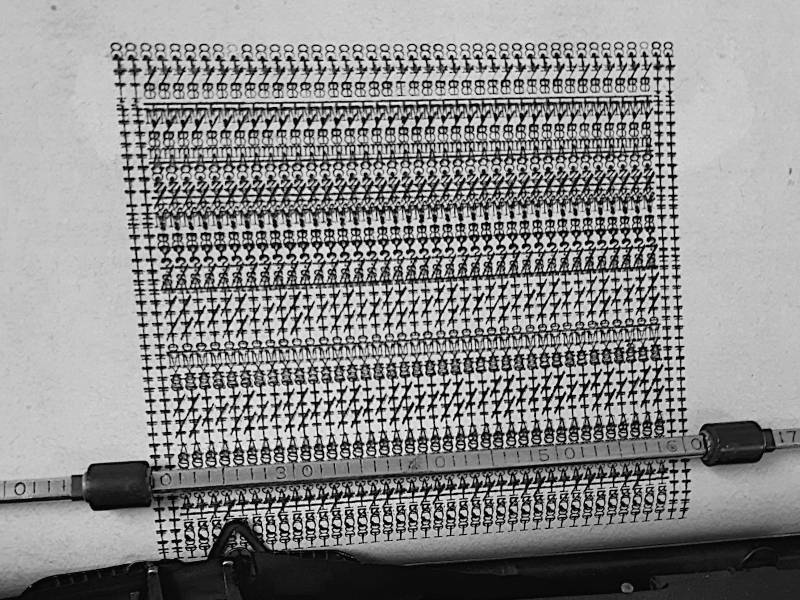 pattern drawing written with a typewriter