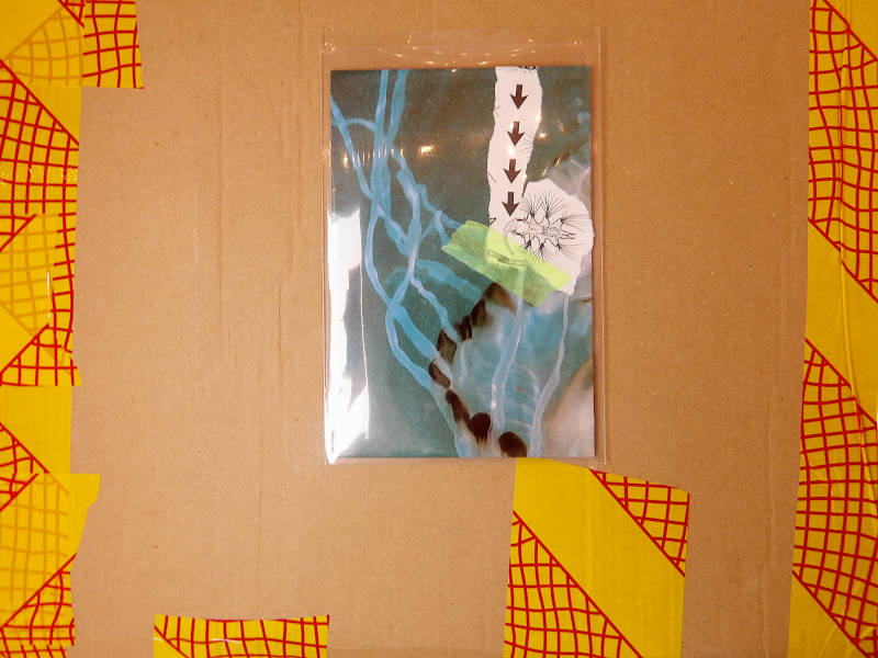 Collage with printed matter.