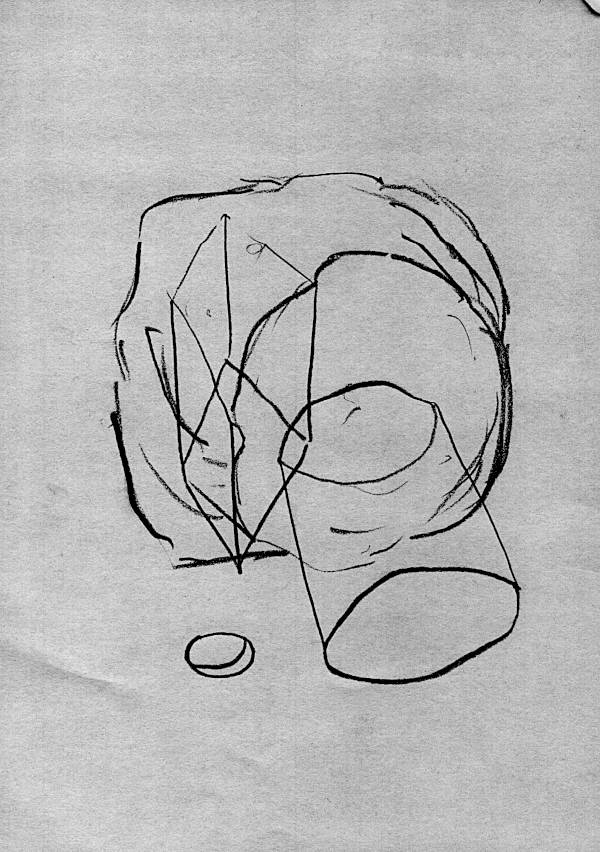 abstract line drawing of a head;